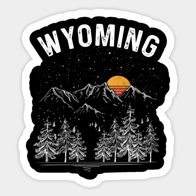 Vintage Retro Wyoming State Sticker by DanYoungOfficial